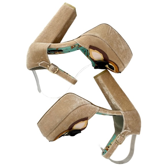 Iron Fist Deer Me Bambi Platform Block Heels Velvet Size 11 - Picture 12 of 16